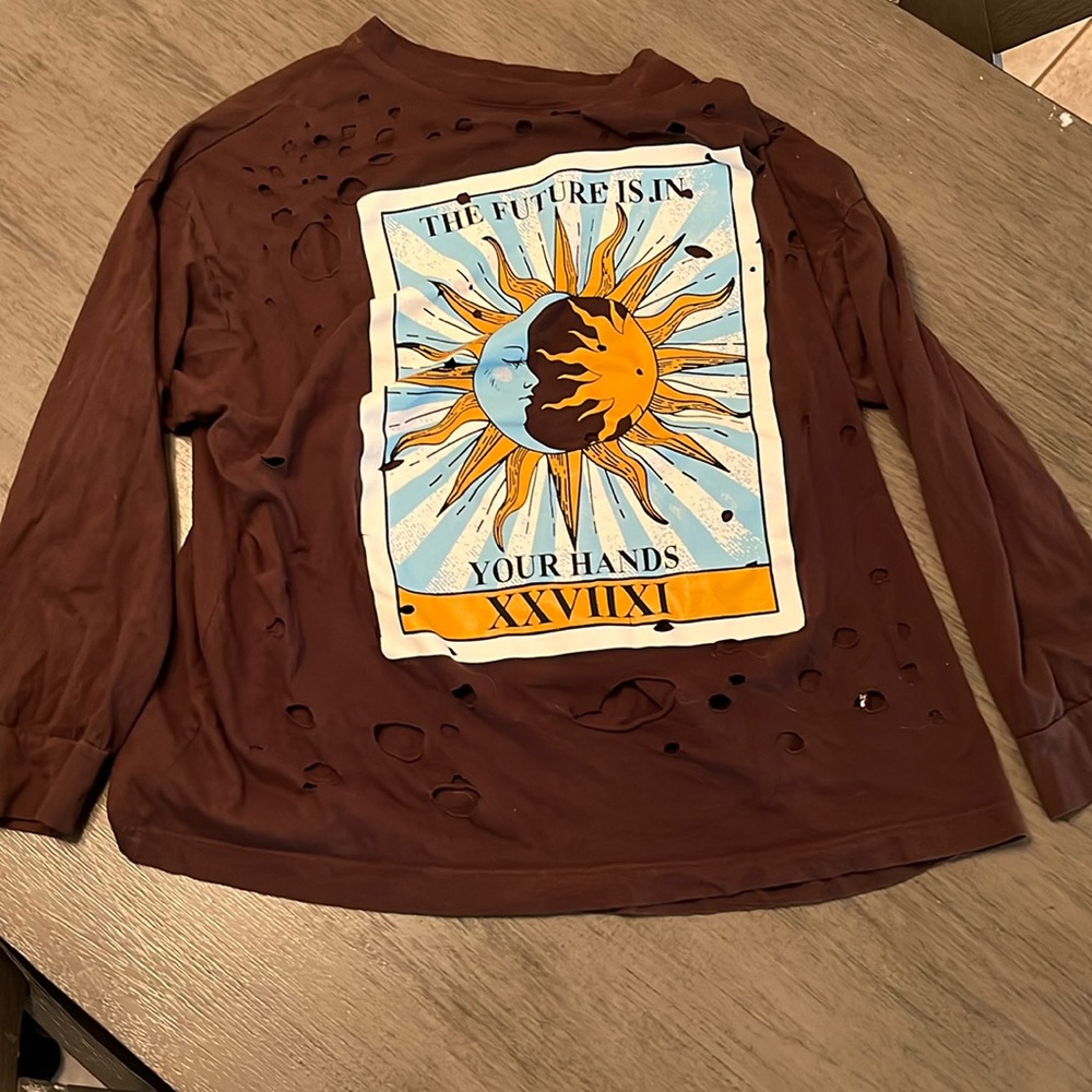 Fashion nova tarot card shirt with ribbed details size L